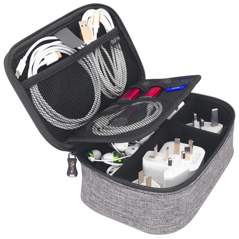 sisma Electronics Cords Organizer Tech Accessories Storage Case Travel Small