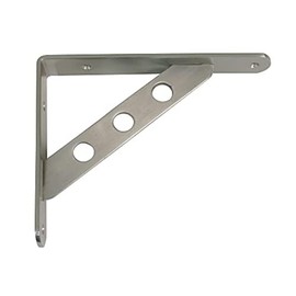 Amig - Shelf Bracket Stainless Steel Model 25 | Metal Bracket for Shelves | Shelf Bracket | Colour: Brushed Nickel | Dimensions: 250 x 195 mm | Recommended Max Weight: 330 kg