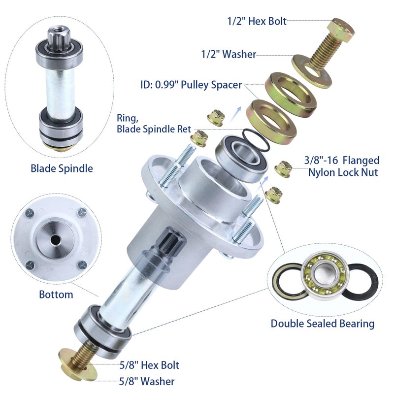 GUSUHAWK 3 Pack 601804 Spindle Assembly with 604665 Pulley Replaces