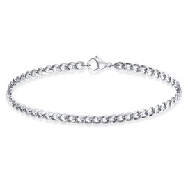 Gamtic Men's Bracelet Stainless Steel Thin Bracelet – Men's Bracelet Thin Chain Bracelet Cuban Link Bracelet Cuban Link Bracelet Figaro Rope Bracelet Gifts Men, Stainless Steel