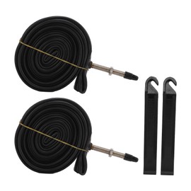 2 Pack 700x23C Bike Inner Tube 700c Presta Valve Butyl Rubber Bike Tube with 2 Tire Levers700X23C with 60mm Presta Valve