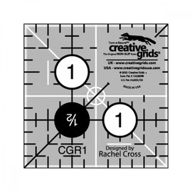 Creative Grids Quilt Ruler 1-1/2in x 1-1/2in Square – CGR1 – Made in USA, Non-Slip Grip Acrylic Quilting, Sewing, Crafting, Patchwork Ruler for Measuring & Cutting Fabric