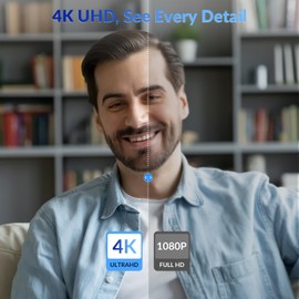 NEWORK 4k Webcam, UHD Webcam 1080P@60FPS, PDAF+CDAF Autofocus, Privacy Cover, Plug&Play, Auto Light Correction, 79°FOV, 2 Noise-Cancelling Mics, Computer Camera 4k for Streaming/Video Calling/Gaming