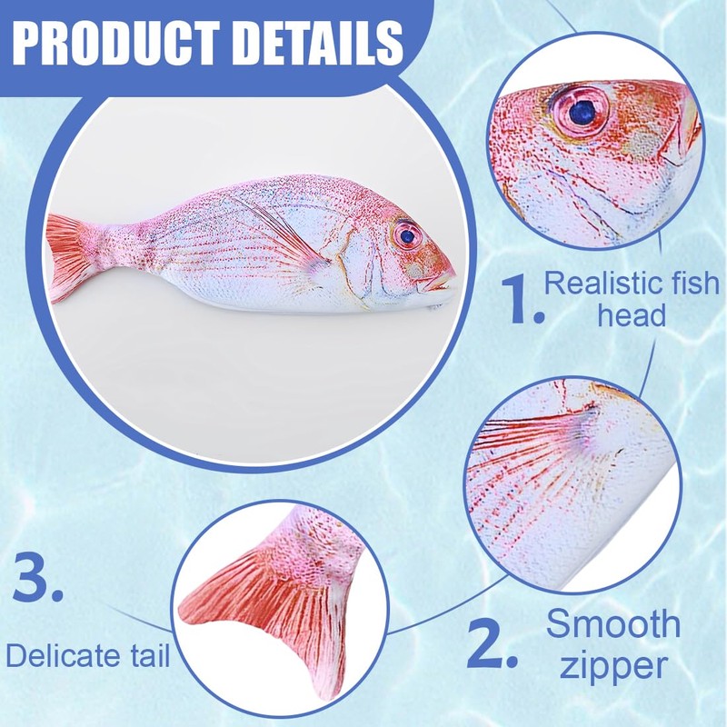 XUZOPIM 1 Piece Fish Shaped Pencil Case Novelty Fish Pencil