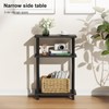 Apicizon Small Narrow Side Table, 3-Tier Skinny End Table with
