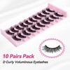 CINYOLA 10 Pairs Mink Lash Fluffy Wispy False Eyelashes, Cat