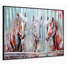 Yihui Arts Modern Contemporary 3D Aluminum Horse Metal Wall Art Sculpture for Home Decor