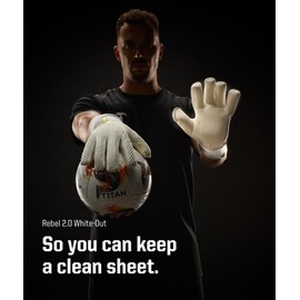 T1TAN Rebel 2.0 White-Out (FP) - Soccer Gloves Football - Goalie Gloves for Goalkeeper - Adults and Youth - with Finger Protection - Size 7