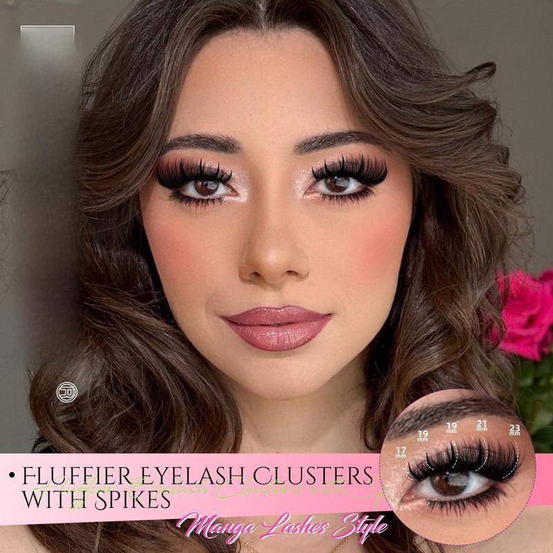 Spikes Lash Clusters Volume Eyelash With Cat Eye Lashes Bottom+upper