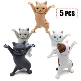 Dancing Cats Pen Holder,Cat Lover Gifts,Creative the Coffin Dancers for Desk or Home Decoration Ornaments Small Item Storage Cute Working Cats 5PCS