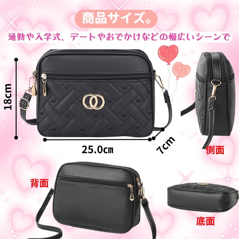 ORIJIRI Wallet, Cute, Shoulder Bag, Women's Handbag, PU Leather, 3-Way
