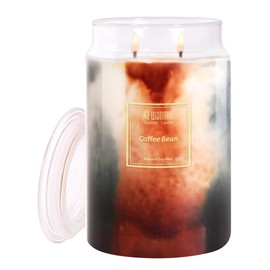HZ-WONMIO Scented Candles |Coffee Bean Candle| 2 Wick Soy Wax Candles| 110-Hour Burn Time Extra Strong Scented Candles|Fluid Effect Aromatherapy Candle | Holiday Candle Gifts for Men|20oz