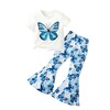 OLMRJKD Kids Toddler Girl Clothes Outfits Short Sleeve Butterfly Graphic