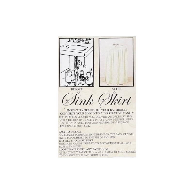Better Home Vinyl Sink Skirt Bubbles Design Vanity Cover Waterproof