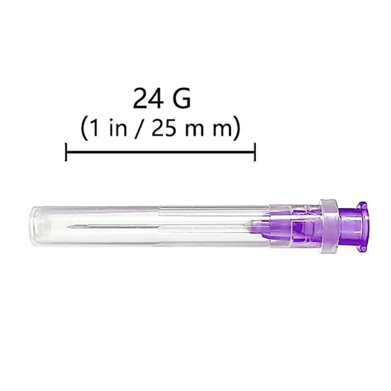24 Gauge Needle， 24g Needle, （100Pack）24g Needles for Injections for