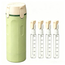 4 in 1 Travel Dispenser Bottle, 4 Pack 1OZ/30ML Leak Proof Refillable Travel Size Containers, Portable Toiletry Organizer for Shampoo, Conditioner, Lotion, Cream (Green)