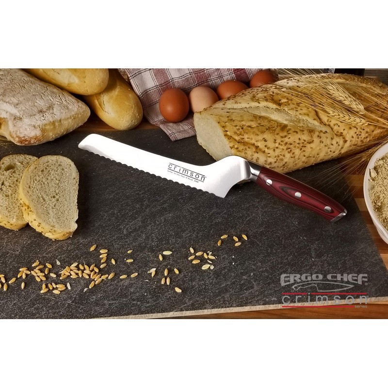 Ergo Chef Crimson Series 8-Inch Serrated Offset Bread & Deli