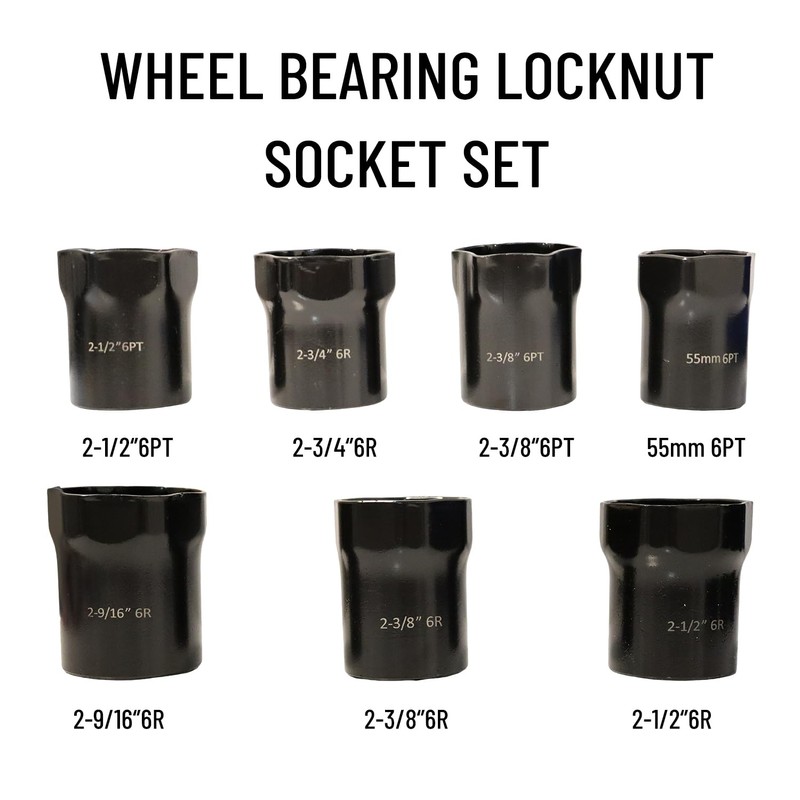 VEHIRETL Wheel Bearing Locknut Socket Set 7 Piece Wheel Bearing