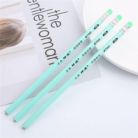Katartizo 3Pcs Pencil, Kawaii Macaron HB Wood Pencil, Green, Unisex, Ambidextrous, 0.5mm, Writing, Drawing