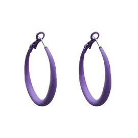 QIAOLEHUI Big 70s 80s Hoop Earrings Neon Color Circle Earrings Hoops Colored Hoop Earrings for Women, Large, Metal, No Gemstone