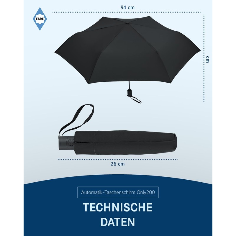 FARE FiligRain Only200 Automatic Pocket Umbrella - Super Light at