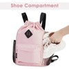 WANDF Drawstring Backpack Sports Gym Bag with Shoes Compartment, Water-Resistant