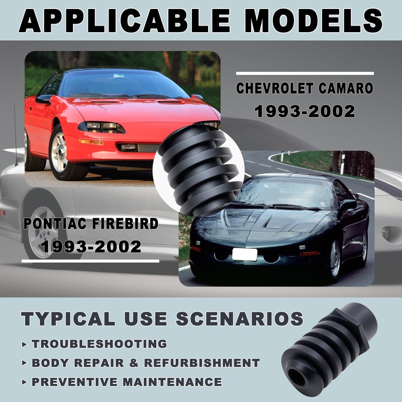 2-Piece Textured Plastic Rubber Hood Adjust Bumper Set for 1993-2002