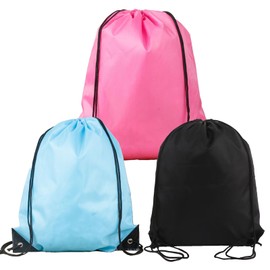 3 Pcs Swimming Bag, 34x43cm Drawstring Bags for Kids, Waterproof Swim Bag for Gym, Swimming, Beach, Sports and Travel, Portable PE Bag (3 Colors)