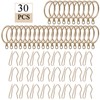 Hotop 30 Pcs Metal Drapery Curtain Rings 0.98/1.26/1.65 inch Interior