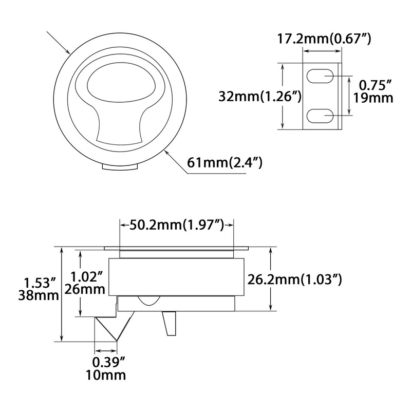 YUSOVE Boat 2" Slam Latch Black Plastic,Marine Deck Hatch Door