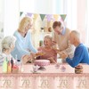3 Pack 70th Birthday Tablecloth Decorations for Women, Pink Rose
