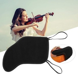 4/4-4/3 Violin Chin Rest Pad Protector, Violin Chin Shoulder Rest Black Flannelette Pad Musical Instrument Accessories