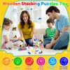 Wooden Stacking Puzzle Toy, Wooden Blocks Tangram Jigsaw Puzzle Toys