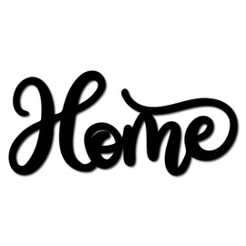 CREATCABIN Home Wood Sign Cutout Wooden Letter Sign DIY Black Words Wall Decor Art Laser Cut Hanging Unfinished Rustic Decorative for Wreath Home Door Living Room Farmhouse Decoration 10.2 x 4.7 Inch