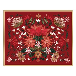 Punch Studio Christmas Garden Placemats Set of 12 (50536), Large