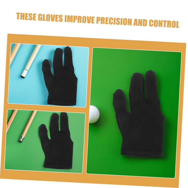 Kisangel 10pcs Lightweight Snooker Gloves for Men Women Finger Design