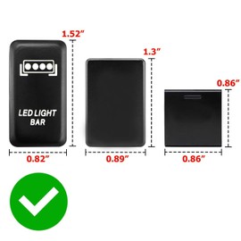 iJDMTOY Factory Style 4-Pole 12V Push Button Switch w/LED Light Bar Indicator Light Compatible with Jeep Truck 4x4 SUV ATV (39mm Standard Size)