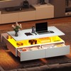 DWVO LED Coffee Table with Storage 4 Drawers, Modern High