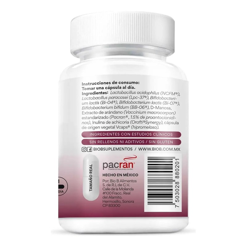 Bio B Probióticos Women 50 Billones Extracto De Arándano Cepas