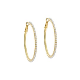 Ted Baker Perla Large Pearl Hoop Earrings For Women (Gold/Pearl)