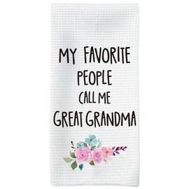 Tzhim Great Grandma Gifts Kitchen Towels, GreatGrandma Mothers Day Hand Towels, Gifts for GreatGrandma DishTowel for Kitchen, My Favorite Call Me Great Grandma Kitchens Decor,16x24inch