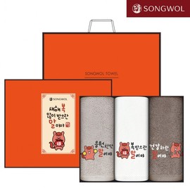 Songwol Towel 2026 Lunar New Year Embroidery Red Horse Hotel Towel 3 Piece New Year Gift Set evenly