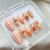 30 Pcs Fall Almond Press on Nails Medium Full Cover
