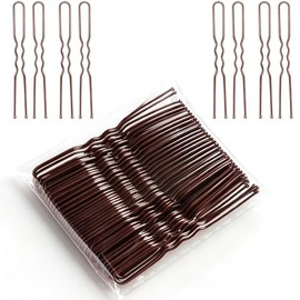Brown Hair Pins,50pcs U shape Hair Bun Pins Bun Pins Hair Clips Hair Grips for Women Hair Styling Pins Hair Pins for Buns Ideal for All Hair Types (6 cm/2.36 Inch)