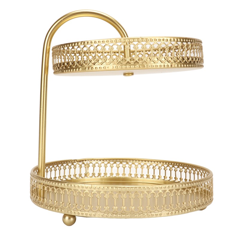 2 Tier Fruit Tray Gold Elegant Large Capacity Decorative Multi