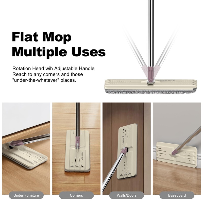 JOYMOOP Flat Mop, Microfiber Mop for Floor Cleaning and Wall