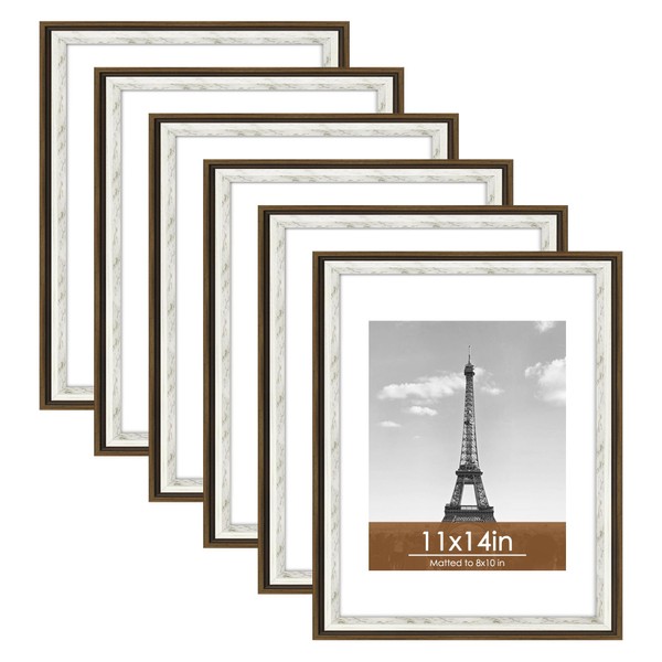 Abtgt 8x10 Picture Frame Set of 6, Rustic Retro Photo