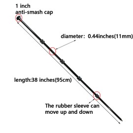 Fercery 3.1Ft Garden Fence Post,Heavy Glass Fiber (Diameter: 11mm),Temporary Fencing - 20 Pack Black，Electric Fence Posts ，Animals Fence，Snow Fence，Garden Protection，Adjustable Height