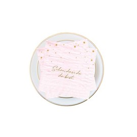 20 Napkins Schön dass du da bist mit Gold, Serviettes Sayings, Pink, Wedding, Baby Shower, Confirmation, Table Decoration 33 x 33 cm