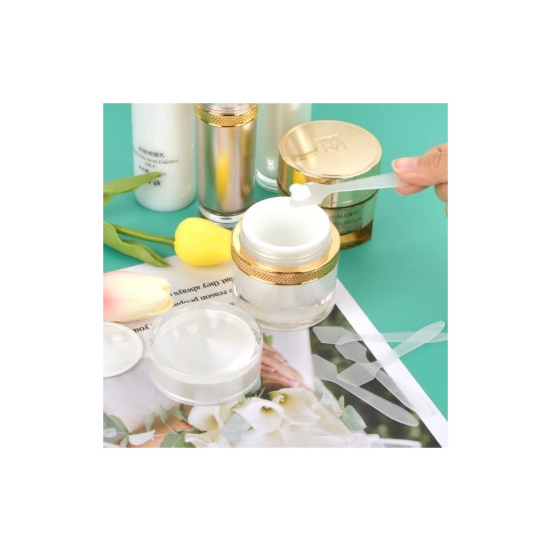 Dokpav 100PCS Disposable Cosmetic Mask Spoon, Plastic Mini Cosmetic Spatula